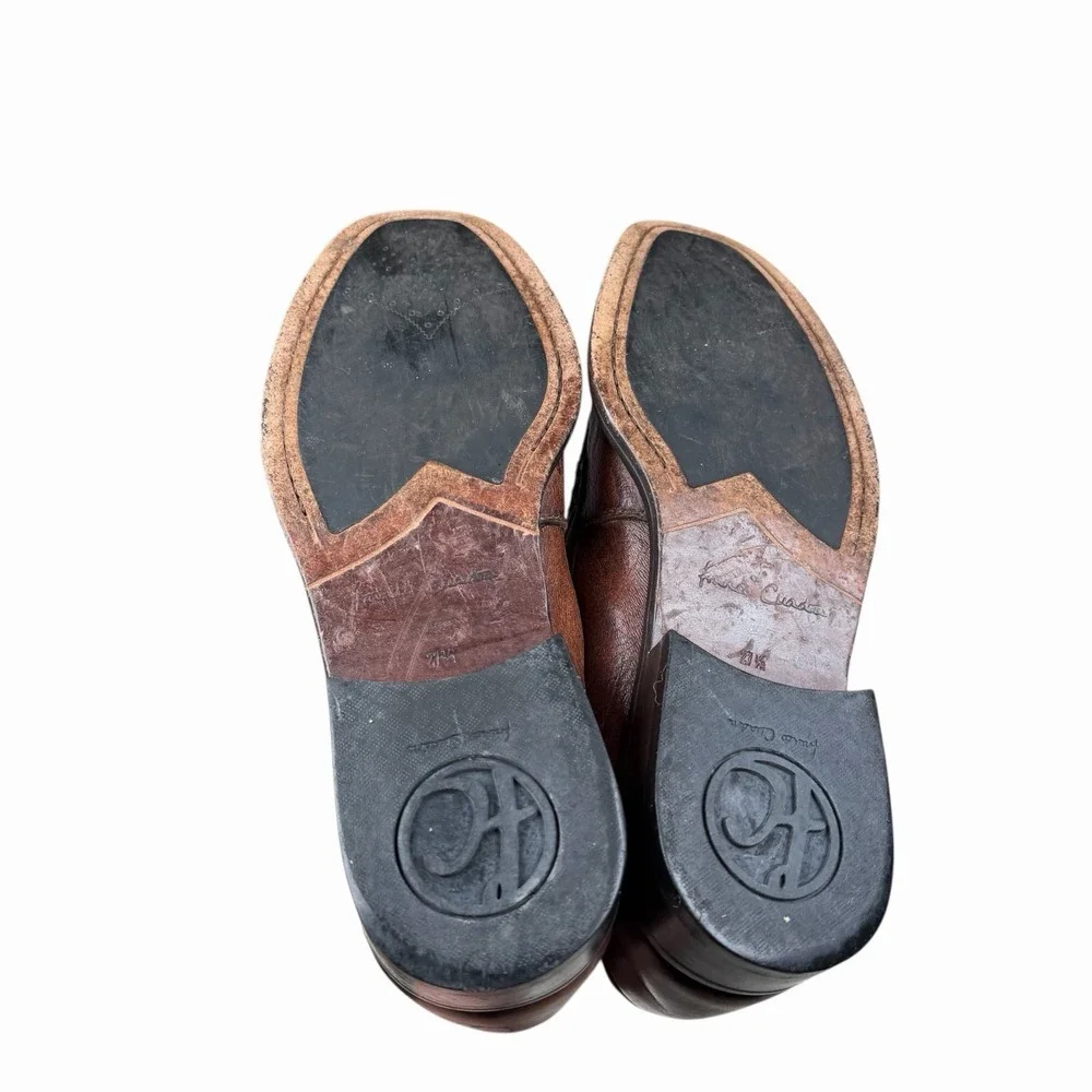 Franco Cuadra Shoes Mens Size 27.5 Brown Leather Loafers Slip‎ On Shoes